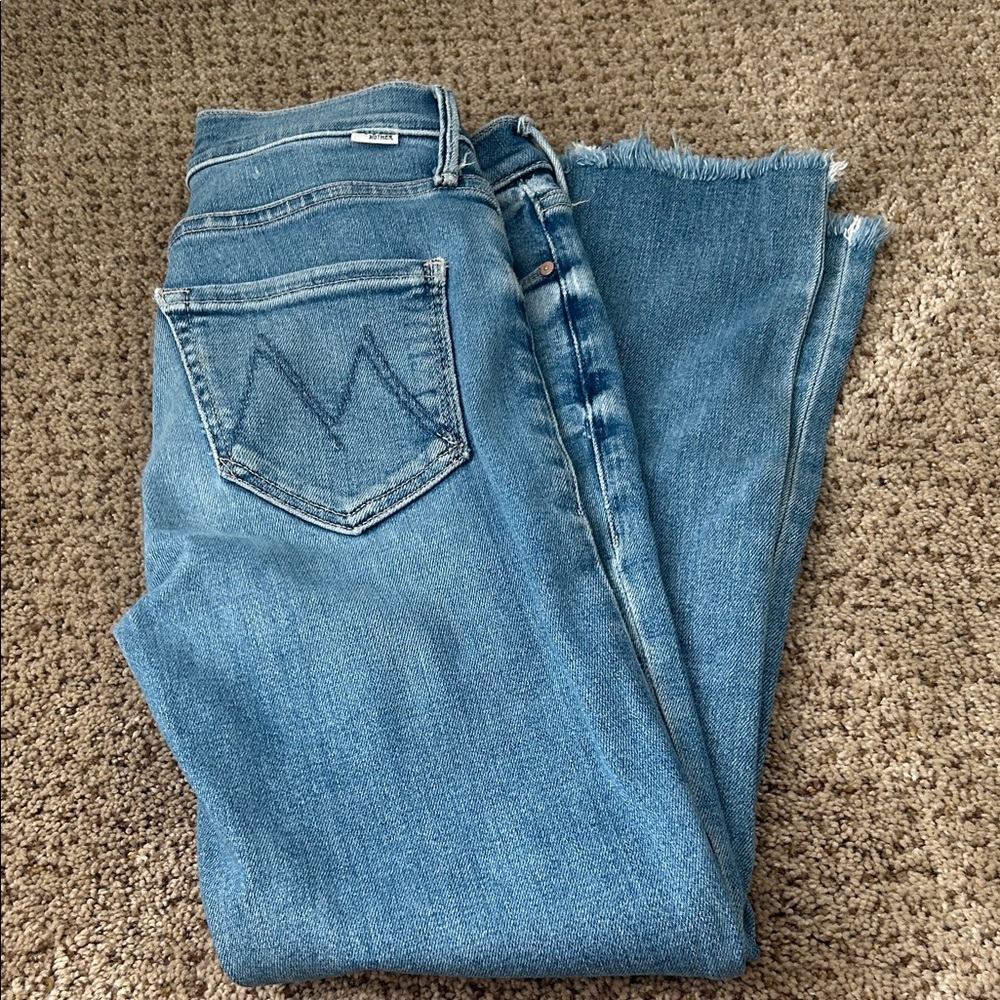 Mother Mid Rise Dazzler Jeans.